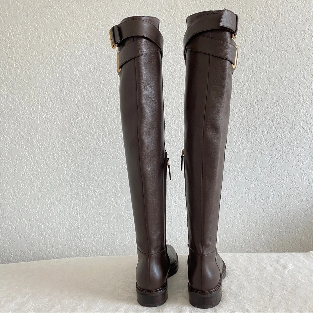 VALENTINO GARAVANI Bowrap Buckled Leather Over-the-knee Boots